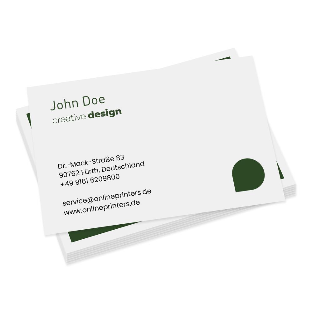 100 Visitenkarten drucken | 8,5 x 5,5 cm | beidseitig bedruckt | 350 g/m² Bilderdruckpapier