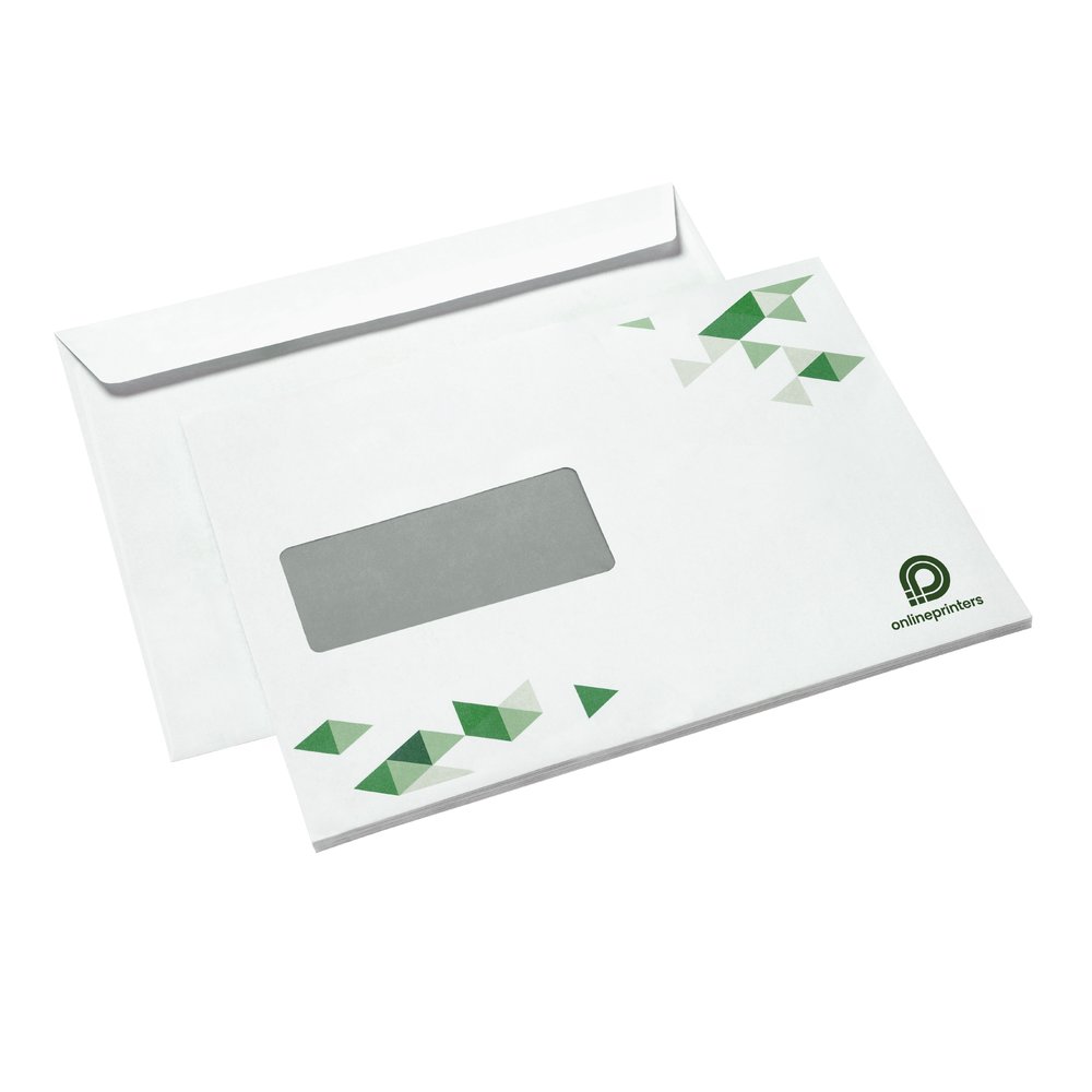 1000 Briefumschläge bedrucken | C5 | ohne Fenster | beidseitig bedruckt | 90g/m² Offsetpapier