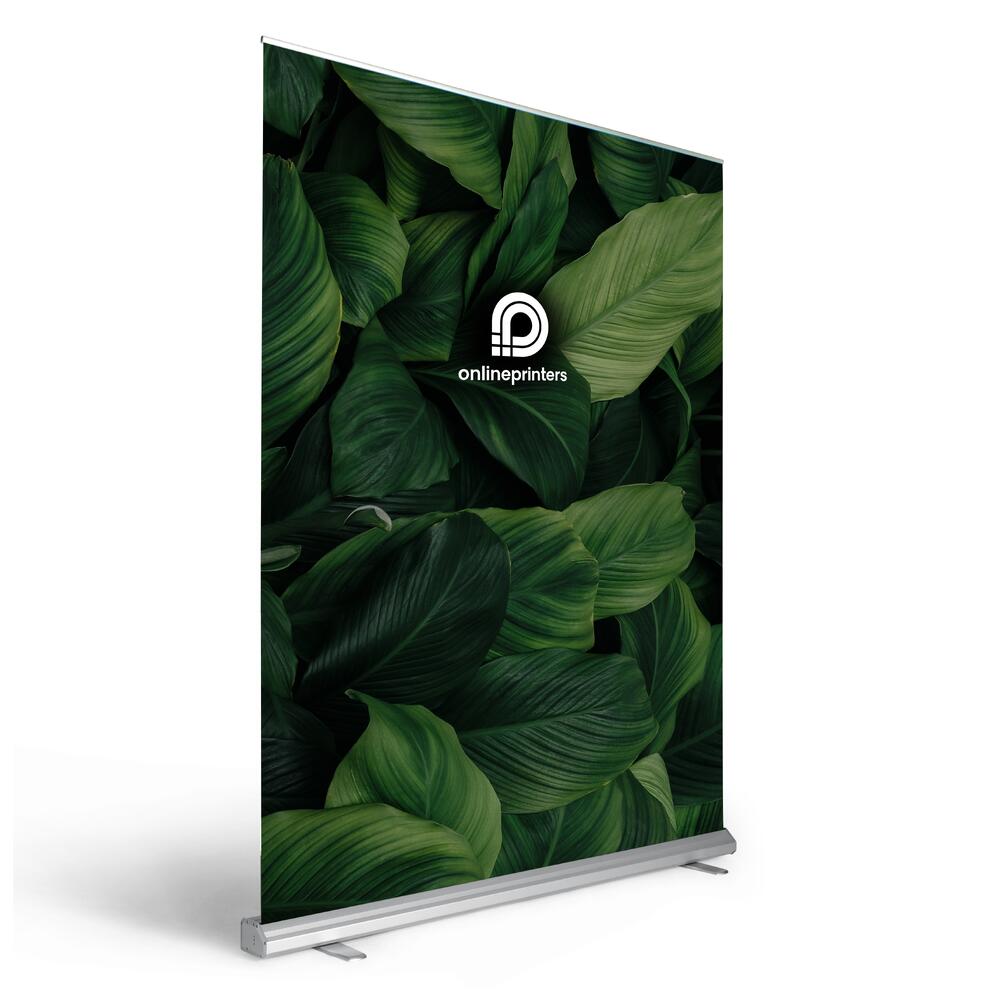 Roll up Banner System XXL 200x250cm inkl. Druck & Transporttasche | silber | 500 g/m² PVC matt
