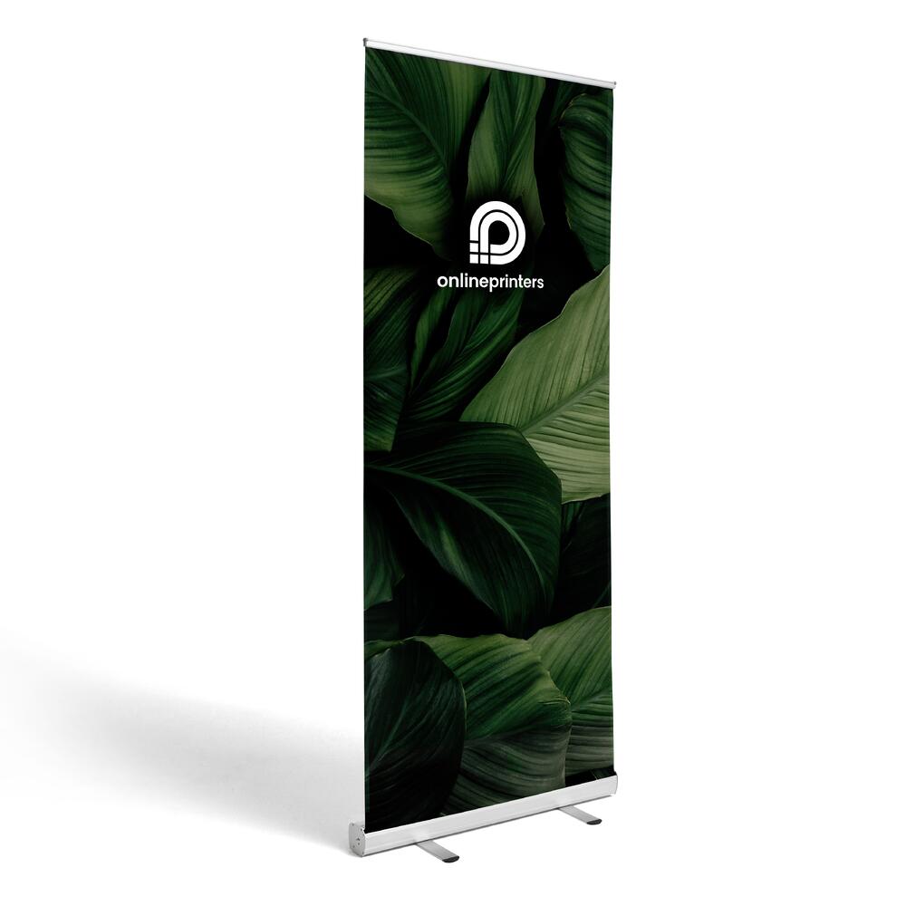 Roll up Banner 100x200cm System inkl. Druck & Transporttasche | silber | 500g/m² PVC matt
