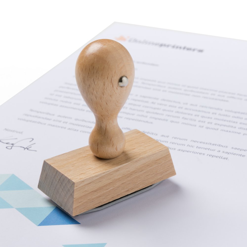Holzstempel gestalten 6x3cm | inklusive Stempelplatte | lösungsmittelbeständig