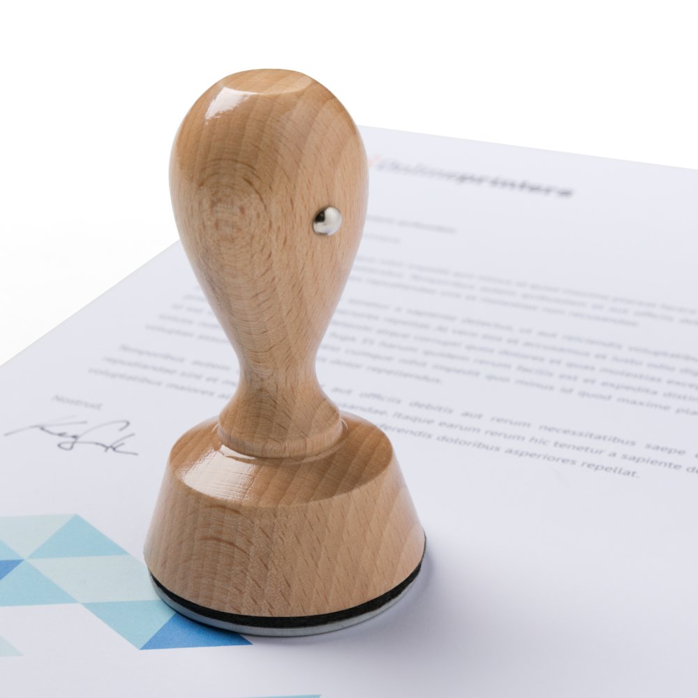Holzstempel gestalten rund - 50mm Durchmesser | inklusive Stempelplatte | lösungsmittelbeständig