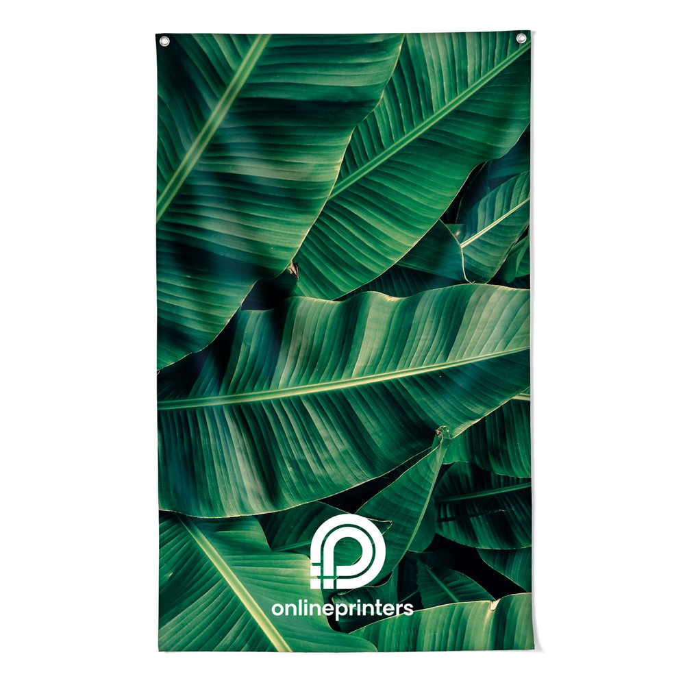 Flagge mit 2 Ösen bedrucken lassen | Größe: 150,0 x 90,0 cm | 110 g/m² Flaggenstoff