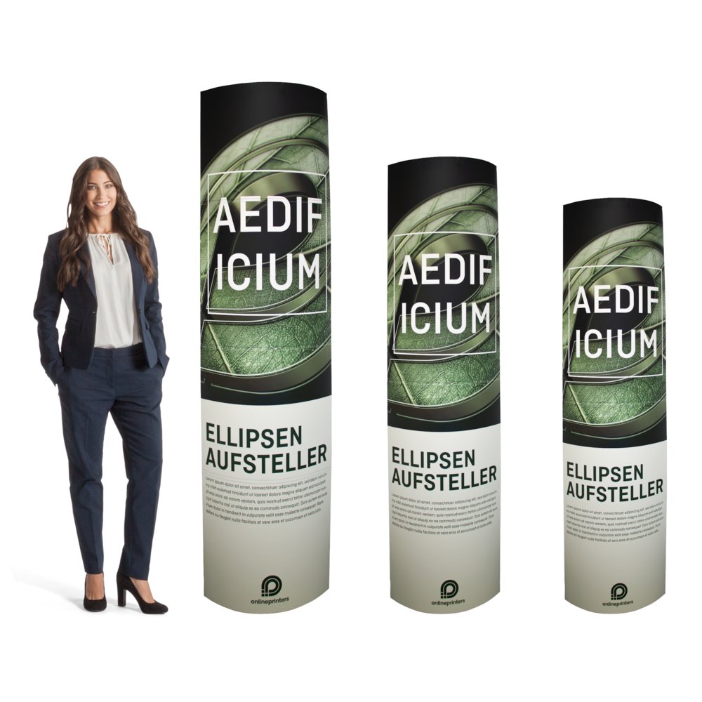 Ellipsenaufsteller mit Druck | 60 x 191 cm