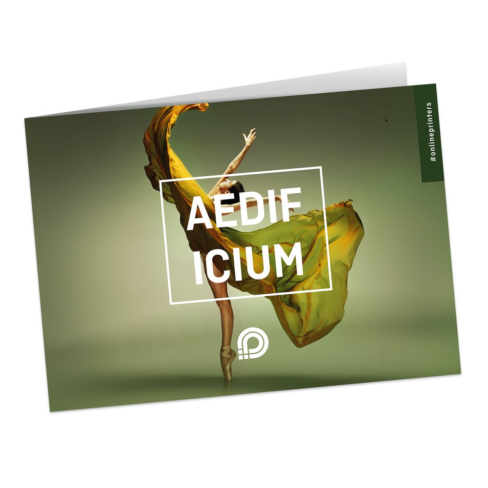 500 Klappkarten 85x55mm drucken | Querformat | 4-seitig | Ideal für Einladungskarten, Geburtstagskarten, Hochzeitseinladungen und Grußkarten