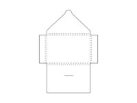 Papier Gutscheinhlle mit Verschlusslasche und Klapplaschen.