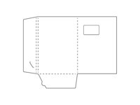 Papier-Mappe mit zwei Stecklaschen, Fenster und ohne Fllhhe.