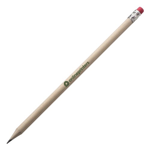 Brauner Holz-Bleistift mit Radiergummi.
