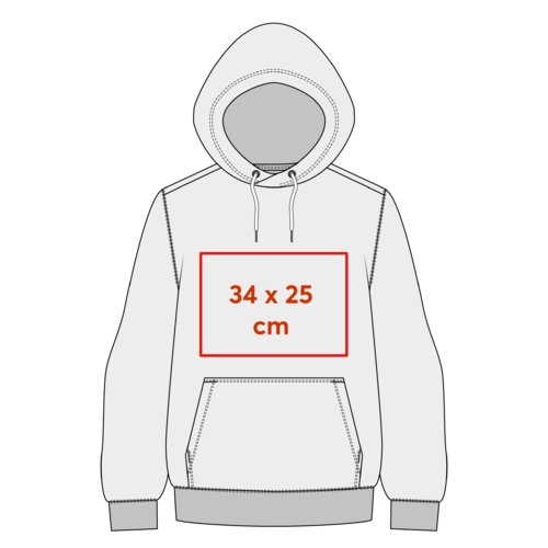 Grauer Stoff-Hoodie (Unisex) mit Kapuze und Kngurutasche.