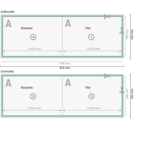 Klappkarten Querformat A5 drucken | Onlineprinters