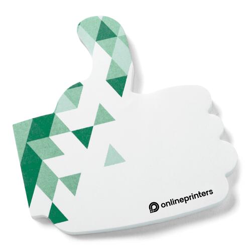 Weisse Haftnotizen in Daumenform zum Aufschreiben von Notizen.