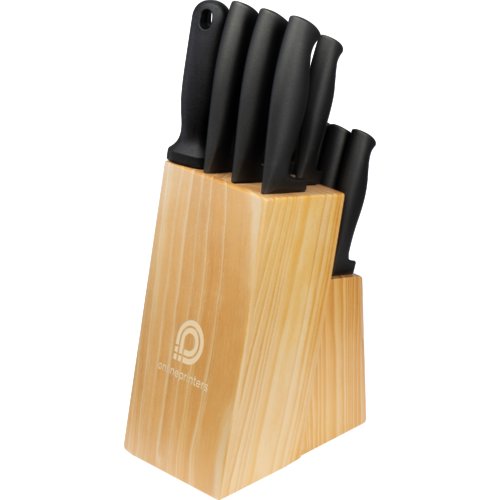 Holz Messerblock mit Schlitzen fr Messer.