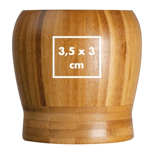 Heller Holz-Mrser mit abgerundeter Form.