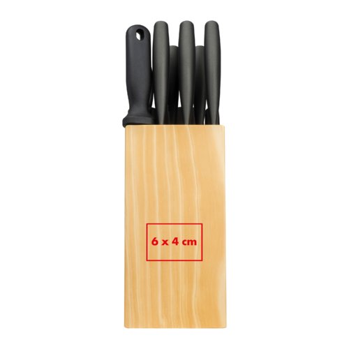 Heller Messerblock aus Holz fr diverse Messer.
