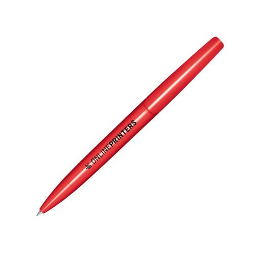 Roter Kugelschreiber mit Drehmechanismus und polierter Oberfl�che.