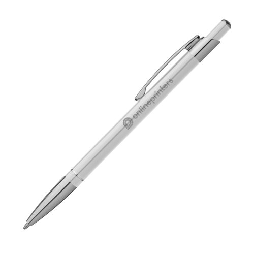 Weier Metall-Kugelschreiber mit Clip und Druckmechanismus.