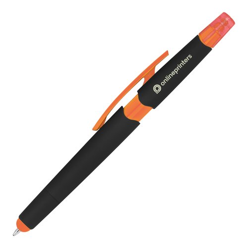 Oranger Stift mit Touchfunktion und Clip.