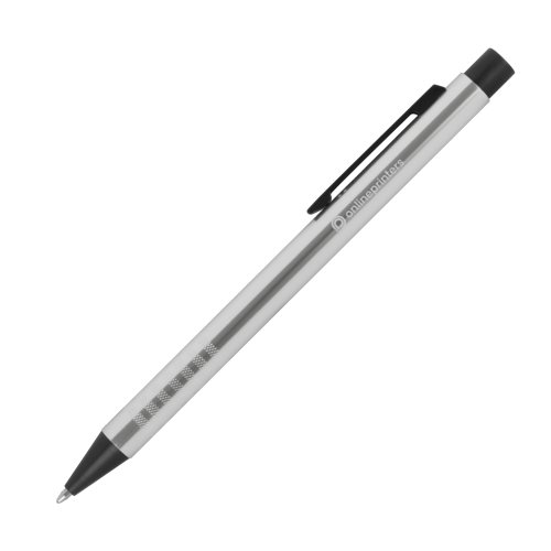 Weier Metall-Kugelschreiber mit Clip.