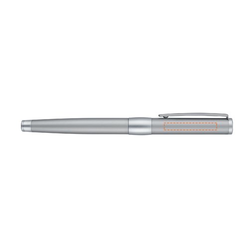 Chromfarbener Metall-Tintenroller mit Clip.