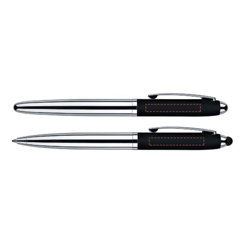Schreibgerte-Set aus Metall mit Kugelschreiber, Tintenroller und Etui.