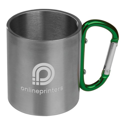 Metall-Tasse mit Karabinergriff.