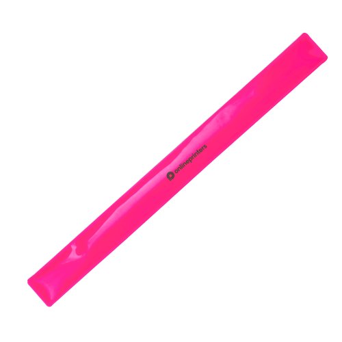 Pinkes Schnapparmband aus Kunststoff.