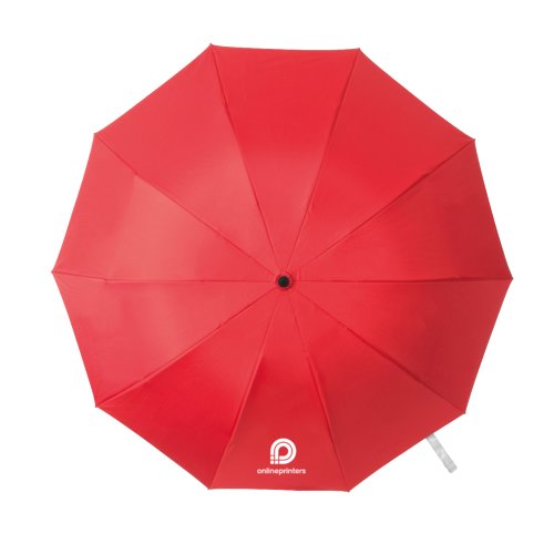 Roter Taschenschirm mit Bezug und manuellem ffnungsmechanismus.