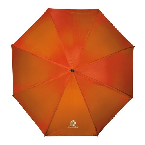 Oranger Regenschirm mit automatischem ffnungsmechanismus.