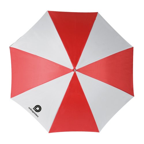 Roter Automatik-Stockschirm mit groem Durchmesser.