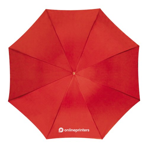 Roter Automatik-Stockschirm mit stabilem Gestell.