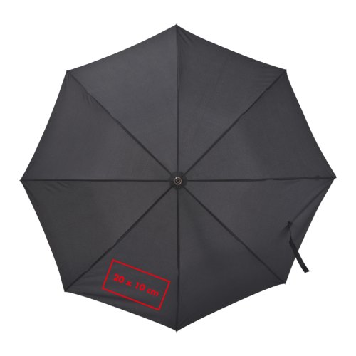 Schwarzer Automatik-Regenschirm mit Griff.