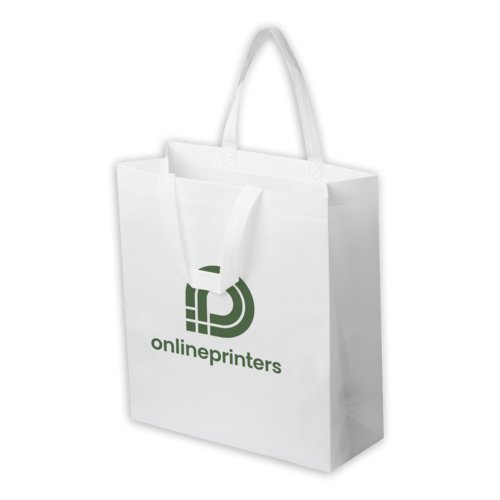 Laminierte Vliesstoff-Tasche mit Griffen.