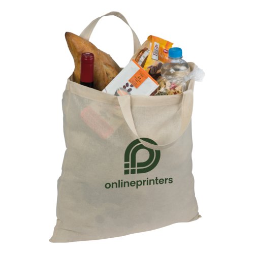 Naturfarbene Baumwolltasche mit Tragegriffen.