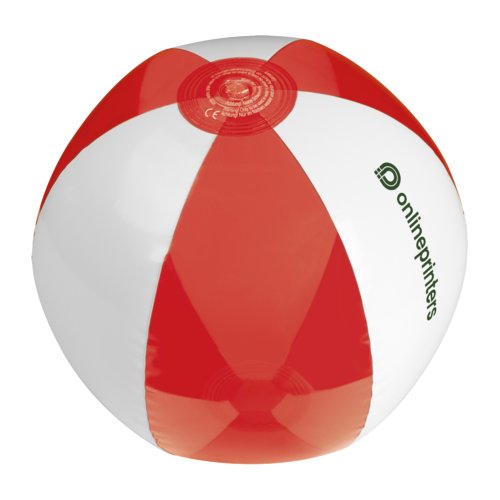 Roter PVC-Strandball, aufblasbar.