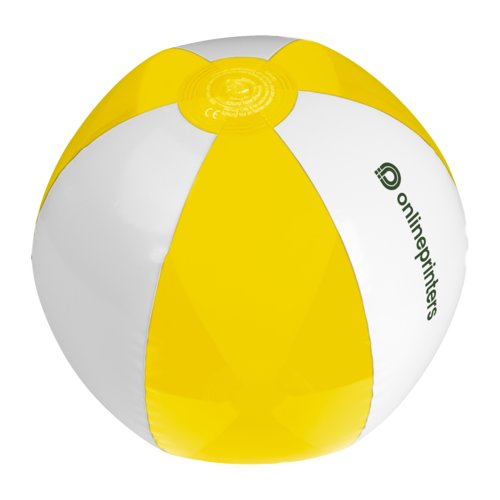 Gelber PVC-Strandball, aufblasbar.