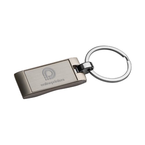 Silberner Metall-Schlsselanhnger mit Schlsselring.