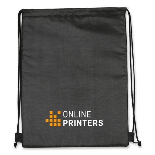 Schwarzer 2-in-1 Polyester Turnbeutel/K�hltasche mit Kordelzug.