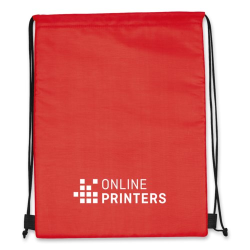 Roter 2-in-1 Sportbeutel/K�hltasche aus Stoff mit Kordelzug.