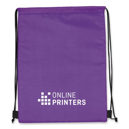 Violetter Polyester-K�hl-/Sportbeutel mit Kordelzug.