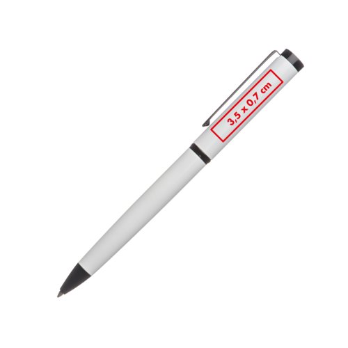 Metall-Kugelschreiber mit Clip und Druckmechanismus.
