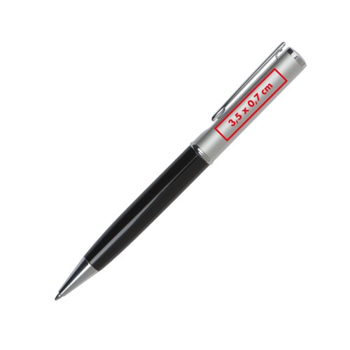 Metall-Kugelschreiber mit Clip und Drehmechanismus.