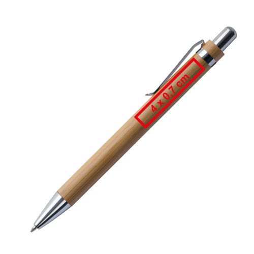 Holzfarbenes Schreibset mit Kugelschreiber und Etui.