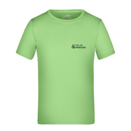 Apfelgrnes Polyester T-Shirt fr Kinder mit kurzen rmeln.