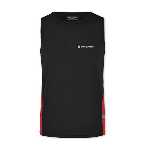Schwarz-rotes Polyester Tanktop f�r Herren.
