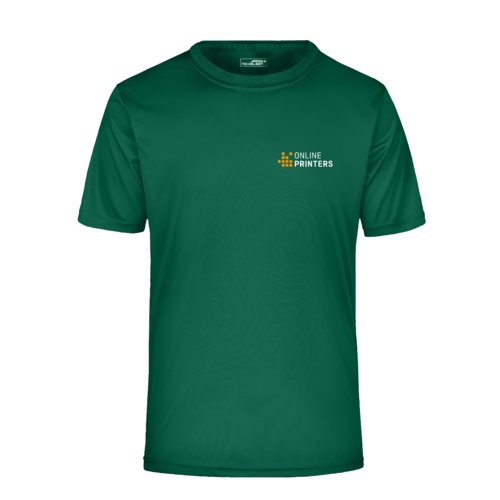 Grnes Funktions-T-Shirt fr Herren mit kurzen rmeln.