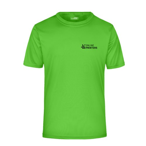 Apfelgrnes Polyester T-Shirt mit kurzen rmeln.