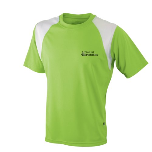 Grnes Sport-Funktionsshirt aus atmungsaktivem Material fr Herren.