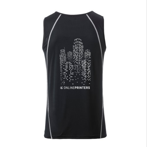 Schwarzes und weies Sport Tanktop aus Polyester fr Herren.