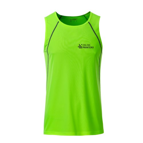 Neongrnes Sport-Tanktop aus Polyester fr Herren.