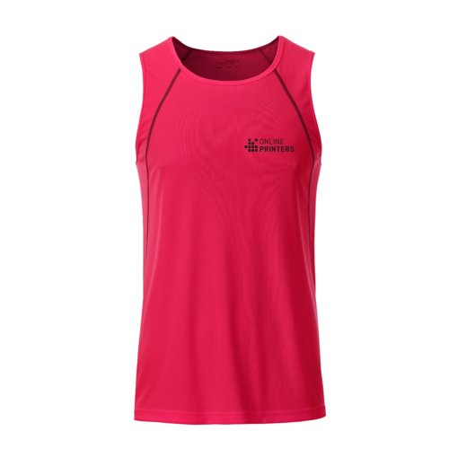 Neonpinkes/graues Tanktop aus Polyester fr Herren.